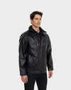 Missioni Men's Classic Leather Fall Jacket | Black